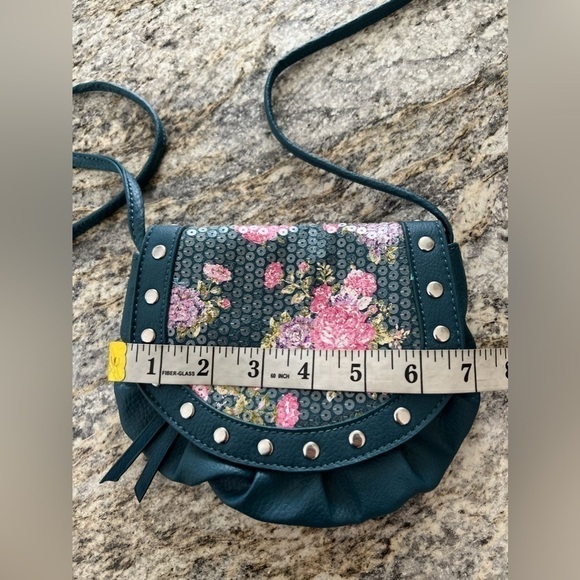 CANDIES Vegan Leather Pink Purple Rose Sequins Studded Mini Crossbody Purse Bag - Picture 11 of 14